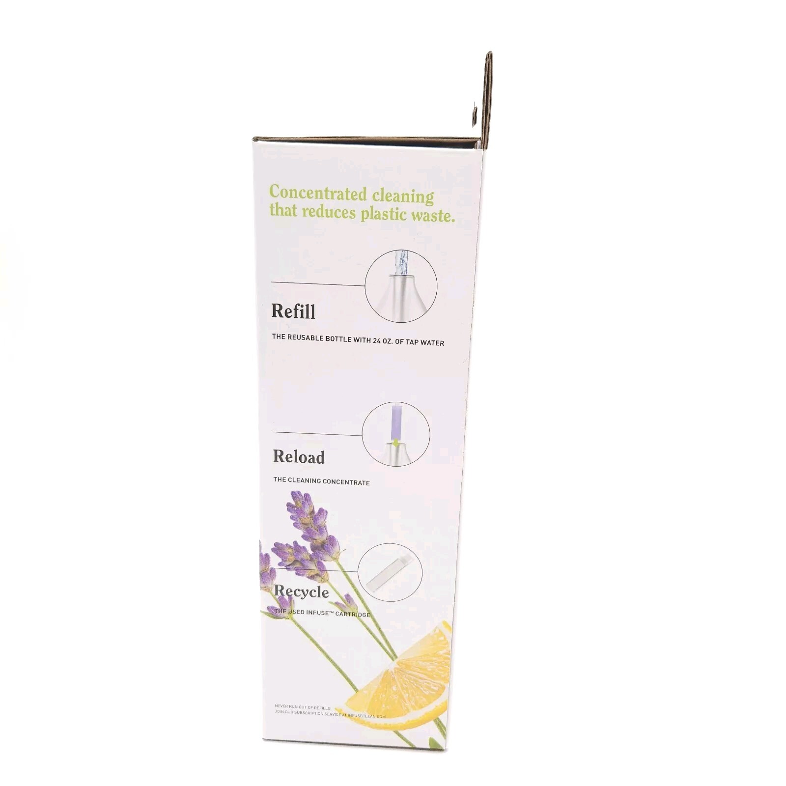 Infuse All Purpose Refillable Spray Bottle Non Toxic Concentrate Lavender Lemon