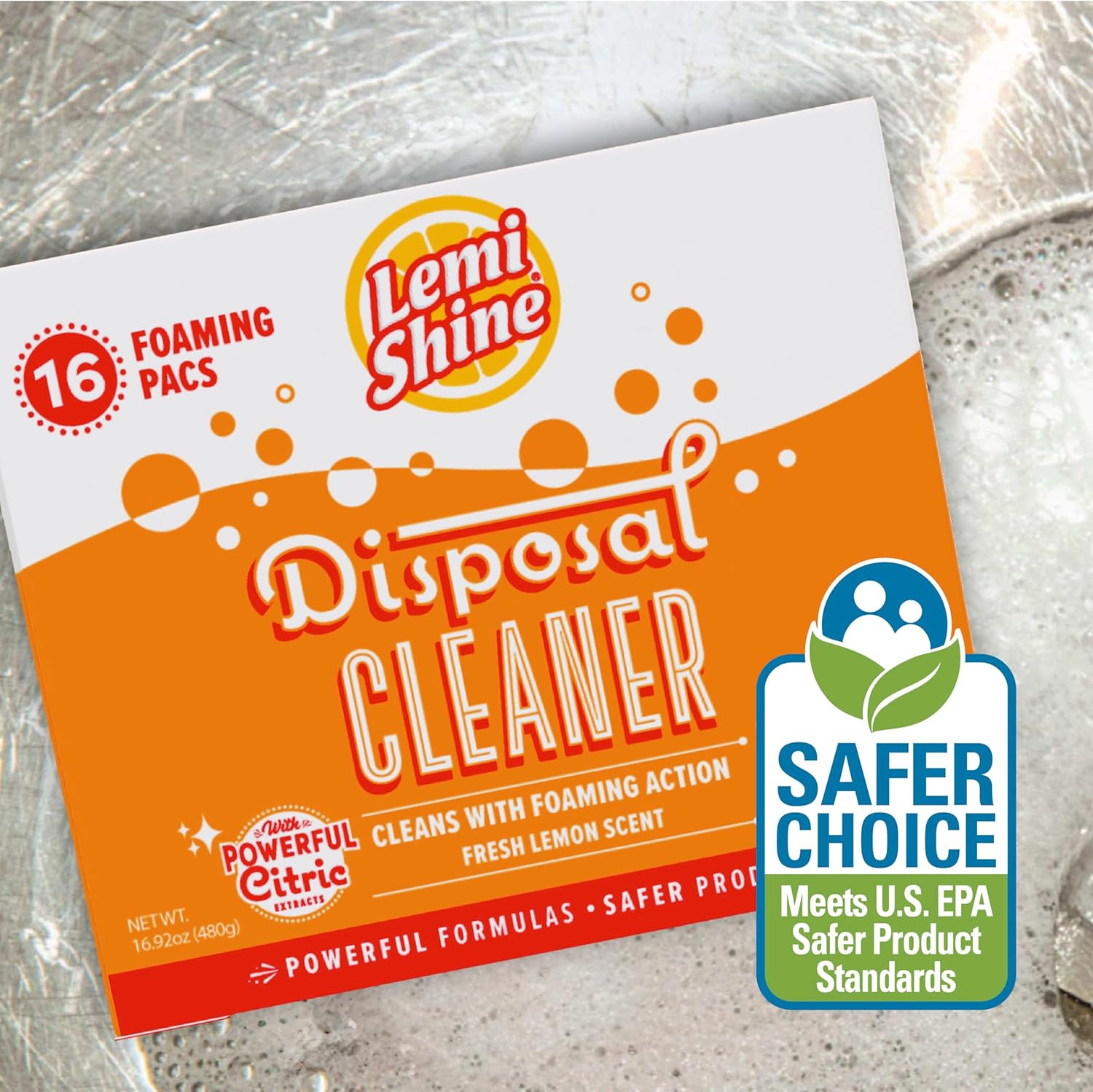 Lemi Shine Foaming Garbage Disposal Cleaner and Deodorizer – Citric Acid Cleanin