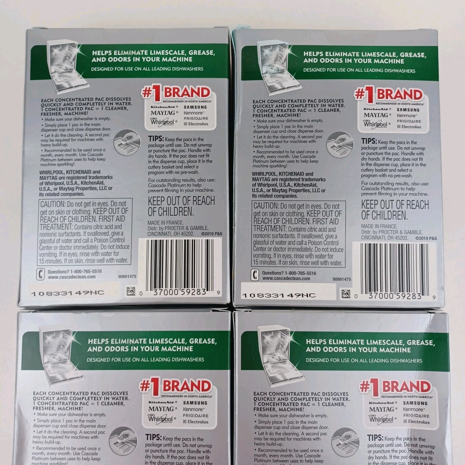 4 Cascade Platinum Dishwasher Cleaner 3 Packs — 4 Boxes NEW UNOPENED