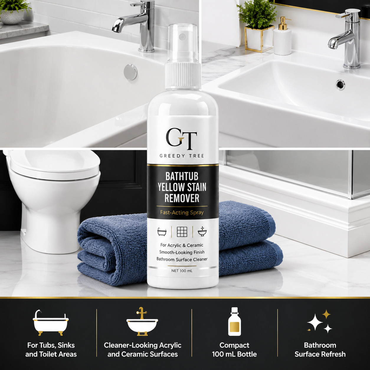 Acrylic Bathtub Yellow Stain Remover For Cleaner Smoother Look