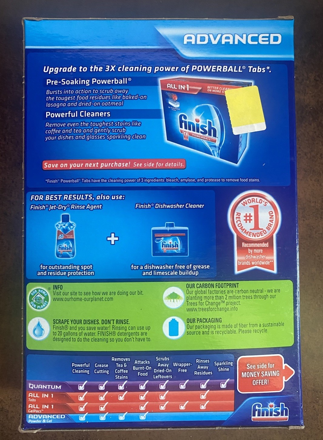 Finish Advanced Power Powder Dishwasher Detergent Lemon Fresh Scent 50oz