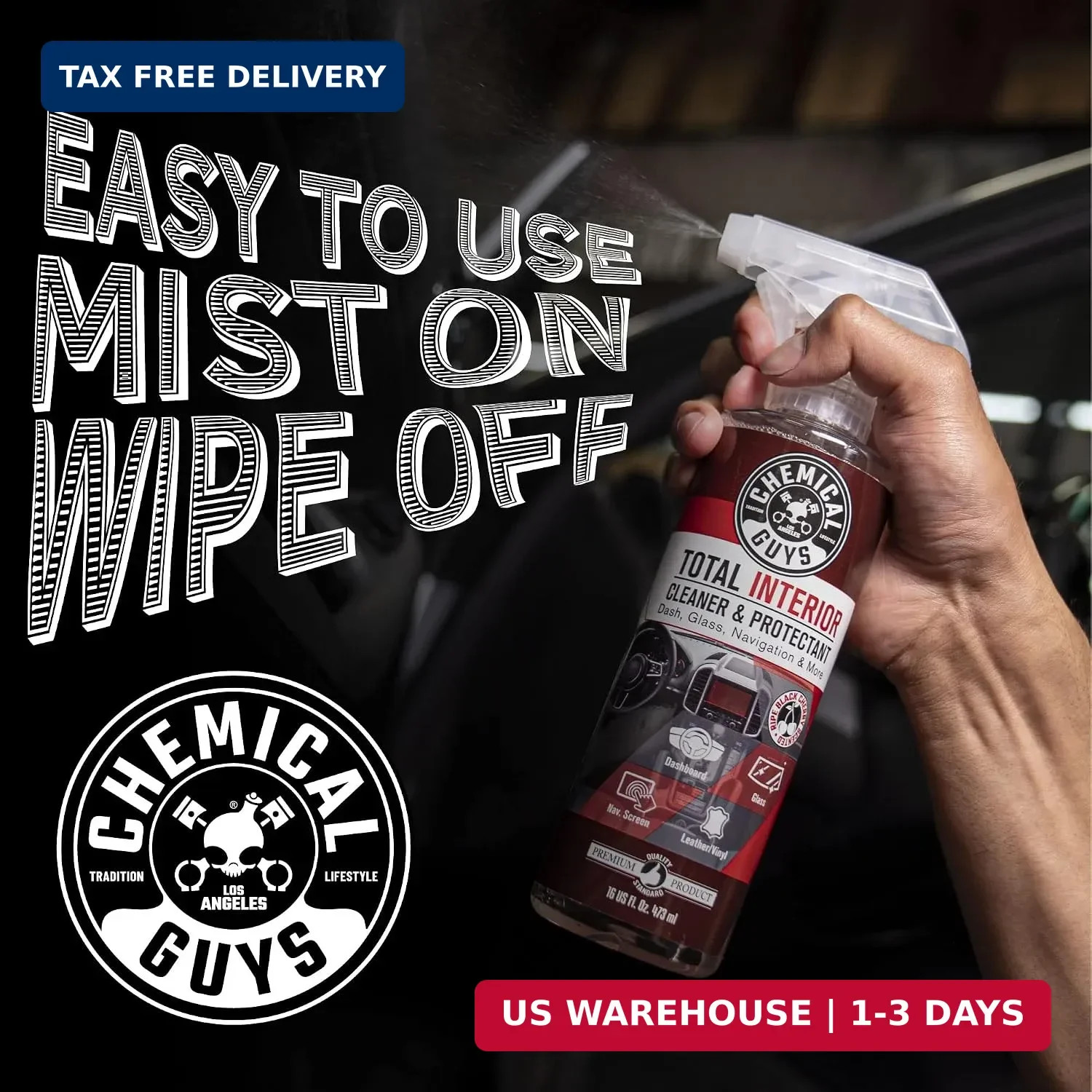 Chemical Guys, Total Interior Cleaner & Protectant, Black Cherry, 16 oz | Cleans