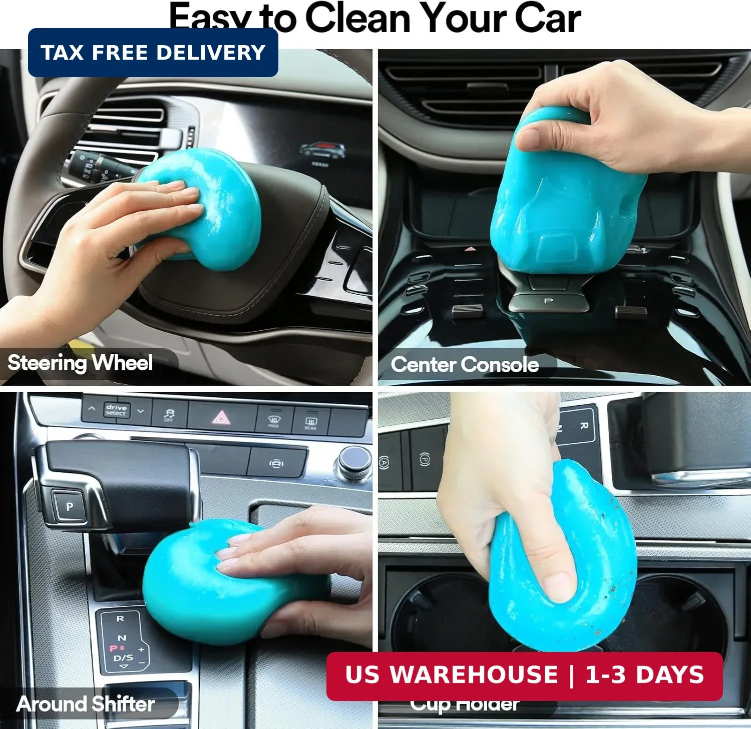PULIDIKI Car Cleaning Gel Clean Putty, Universal Car Interior Cleaner Slime, Per