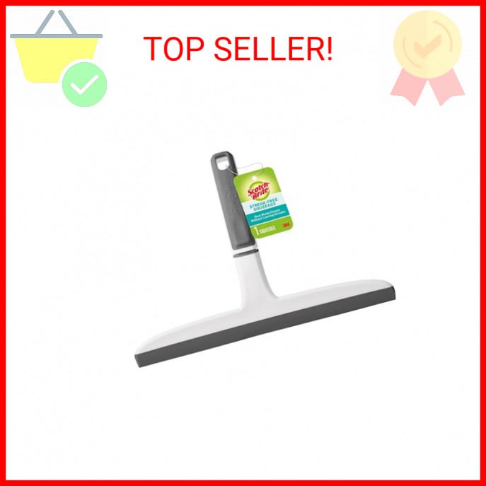 Scotch-Brite, All-Purpose 10 Inch Dual Blade Streak-Free Squeegee, Safe on Mirro