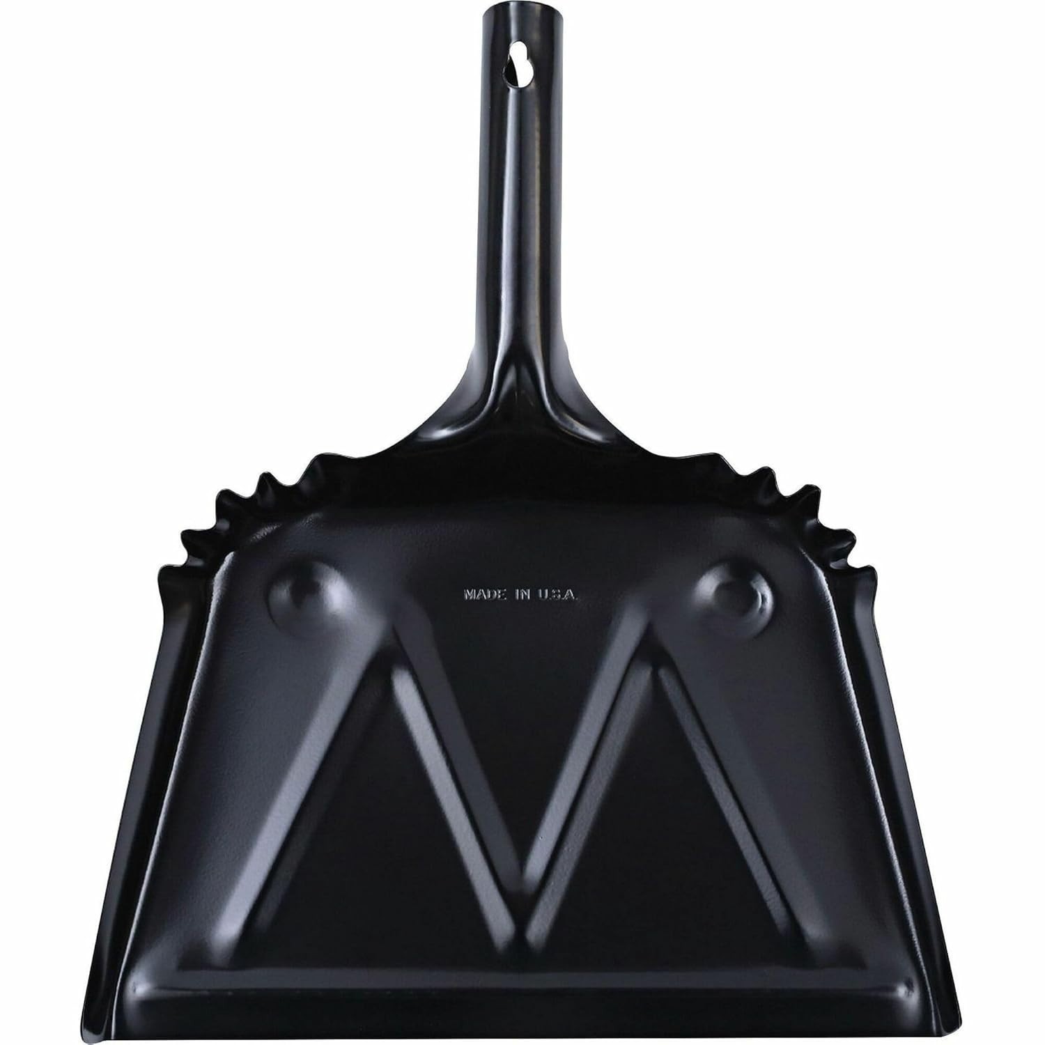 Dustpan Metal Black Heavy Duty Steel Small Cleaning Tool Household