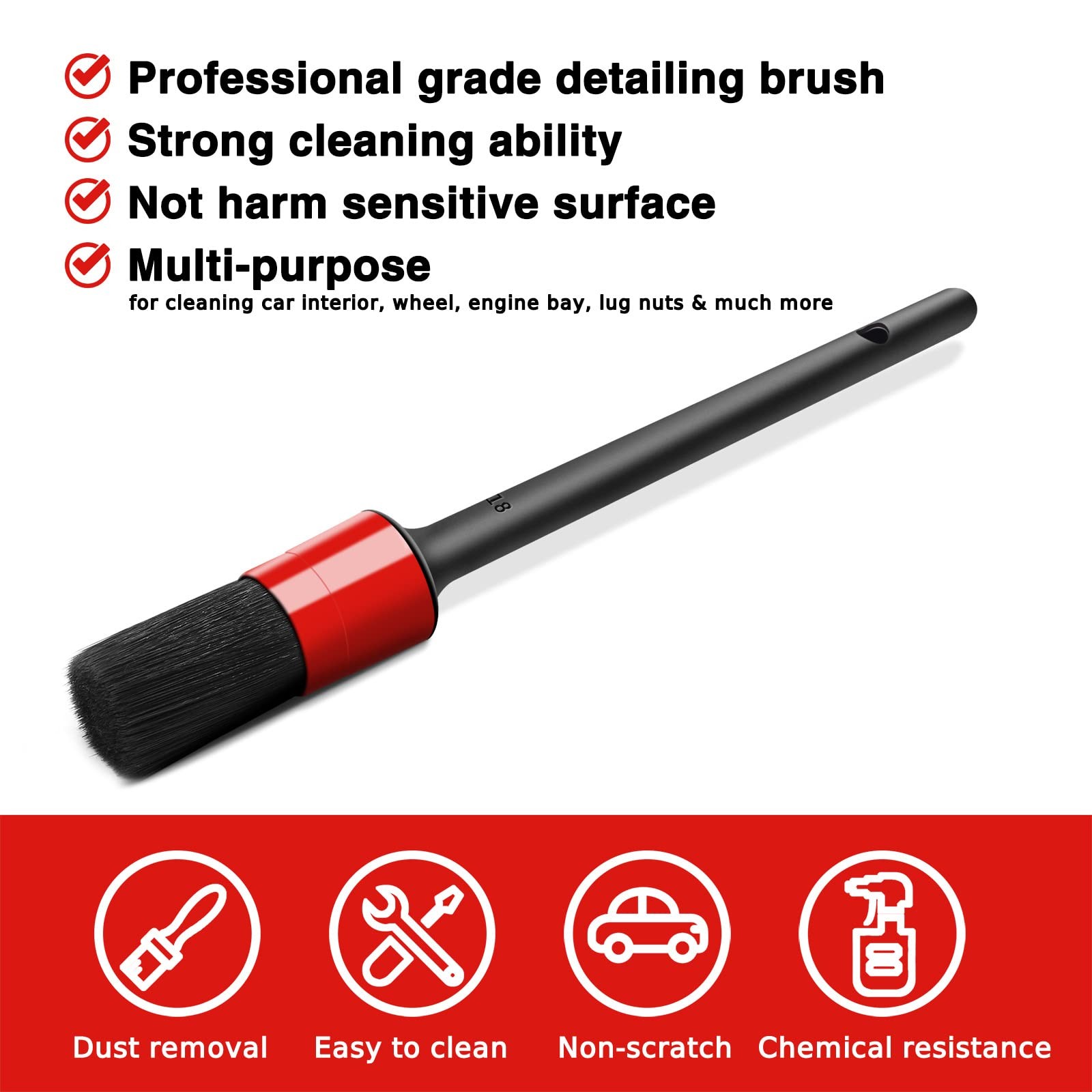 10pcs Auto Car Detailing Brush Set Car Interior Cleaning Kit Includes 5 Boar Hai