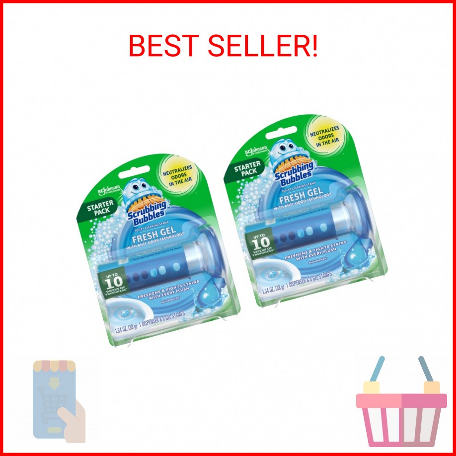 Scrubbing Bubbles Fresh Gel Toilet Bowl Cleaning Stamps, Helps Keep Toilet Clean