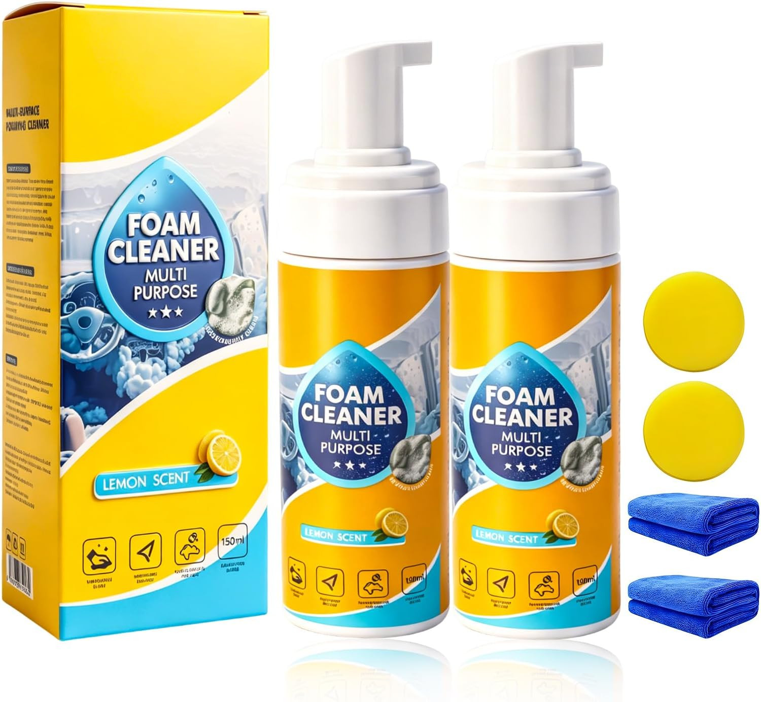 4-in-1 Multi-Enzyme Foam Cleaner, 2 PCS Foam Cleaner All Purpose Deep Cleaning S