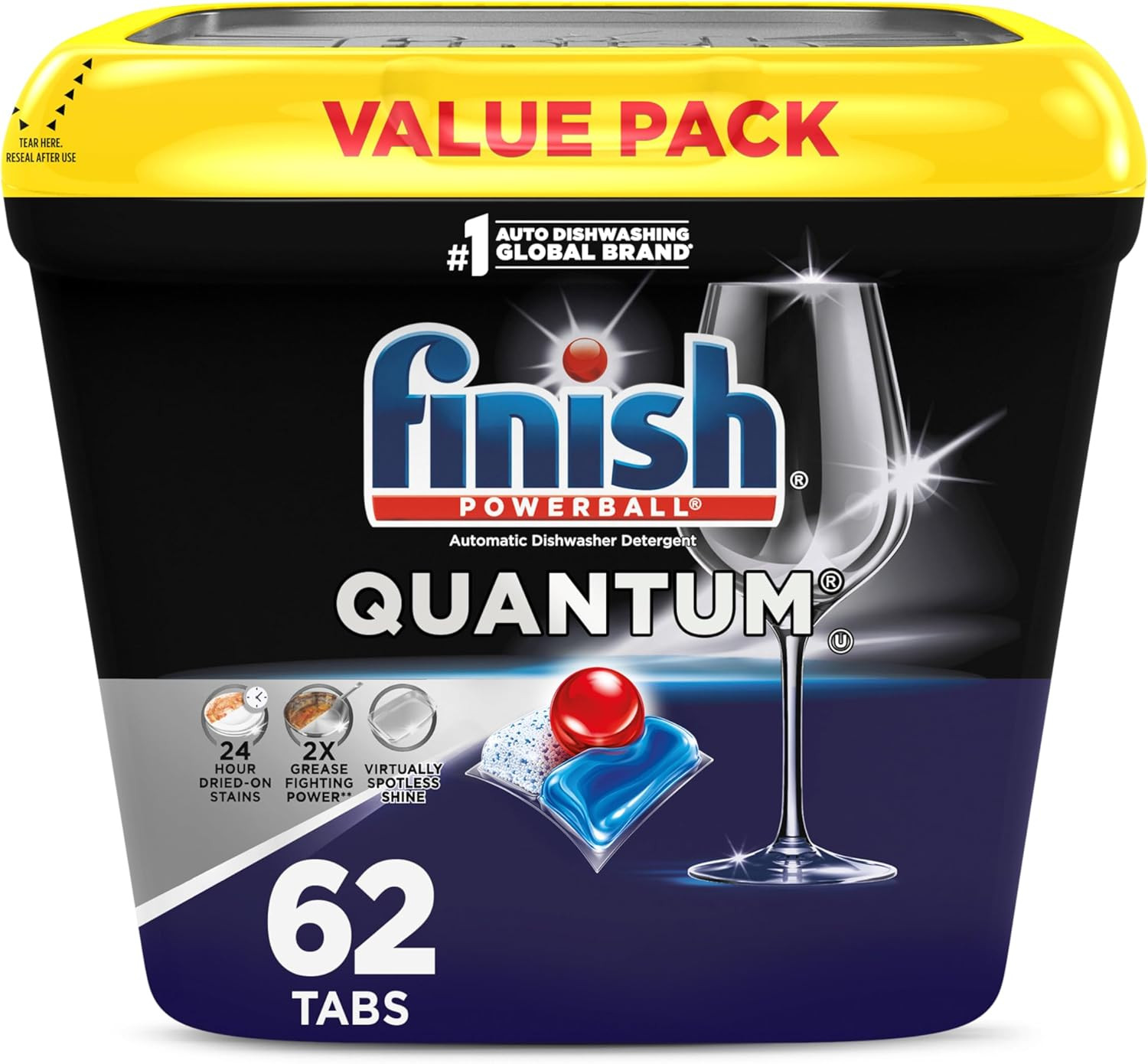 Quantum Dishwasher Pods, No Pre-Rinse Dishwasher Detergent Soap Removes 24HR Dri