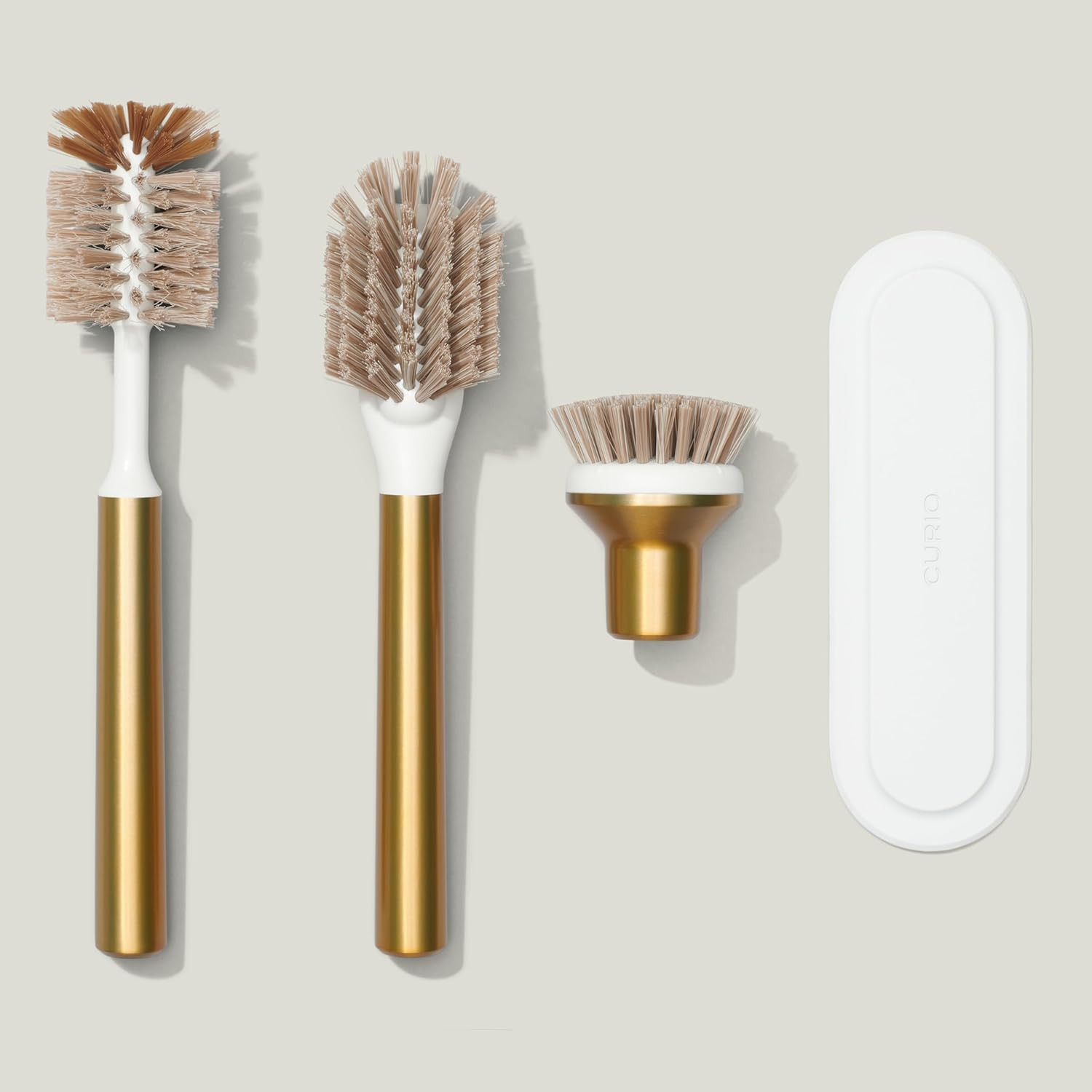 Ionic Brush Set, Magnetized to Stand Upright, Stainless Steel with Replaceable H