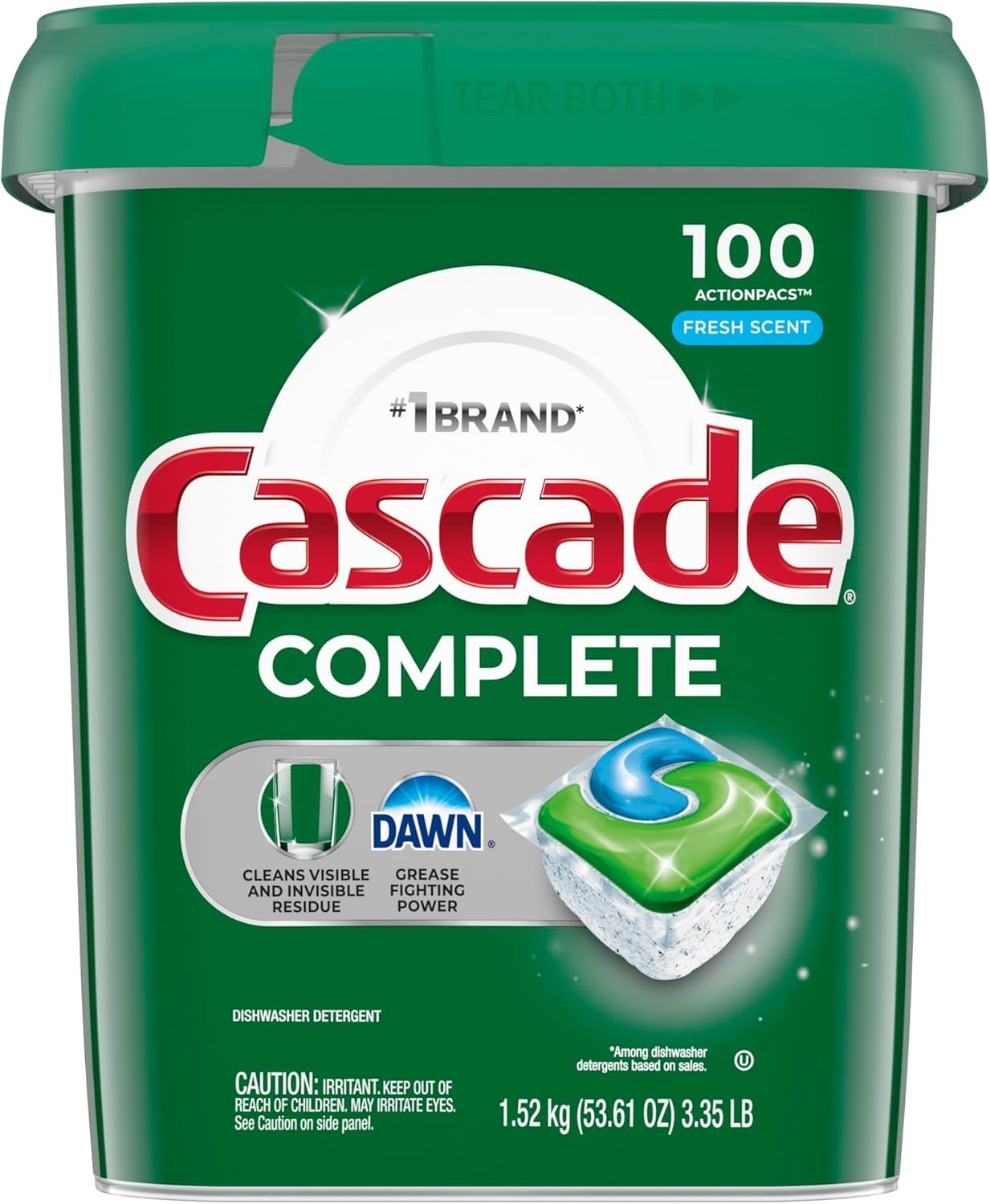 Complete Dishwasher Pods 100 Count Fresh