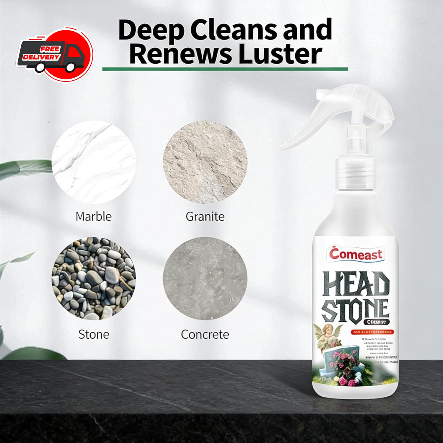 Headstone Cleaner for Graves, Cemetery, Gravestone, Tombstone Cleaner Solution R