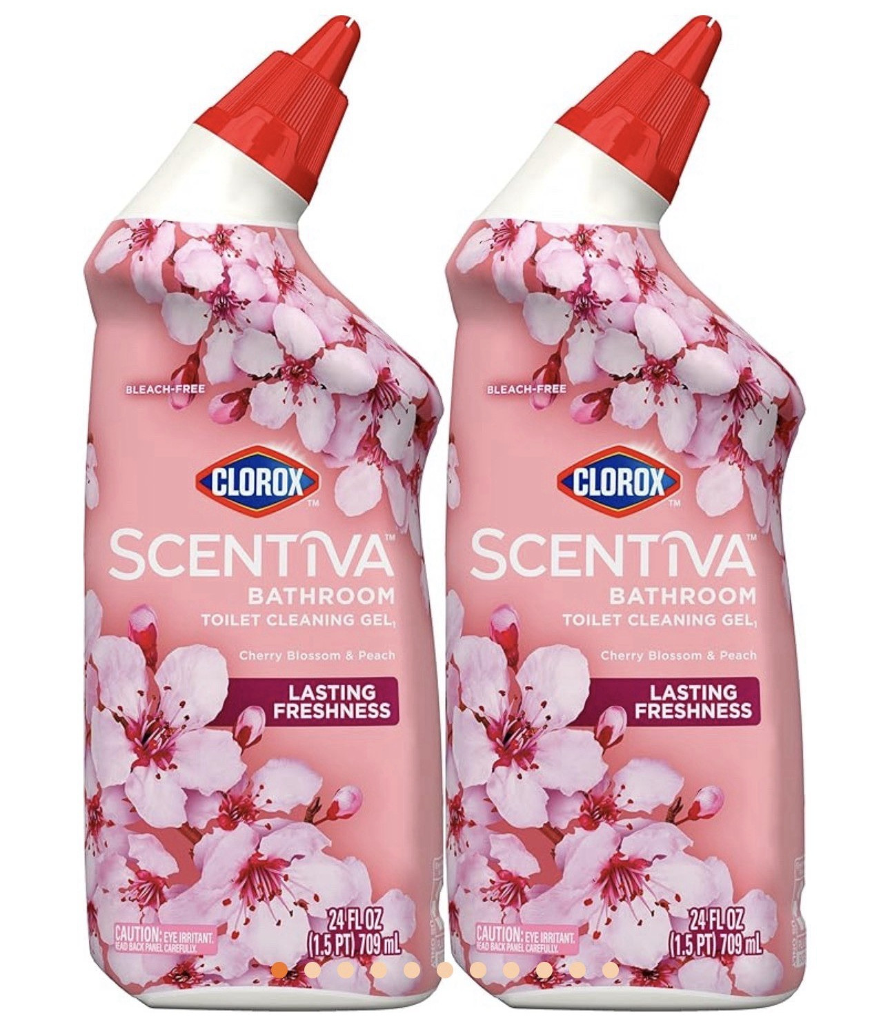 Clorox Scentiva Toilet Cleaning Gel Cherry Blossom & Peach 24 fl oz, 2 Pack