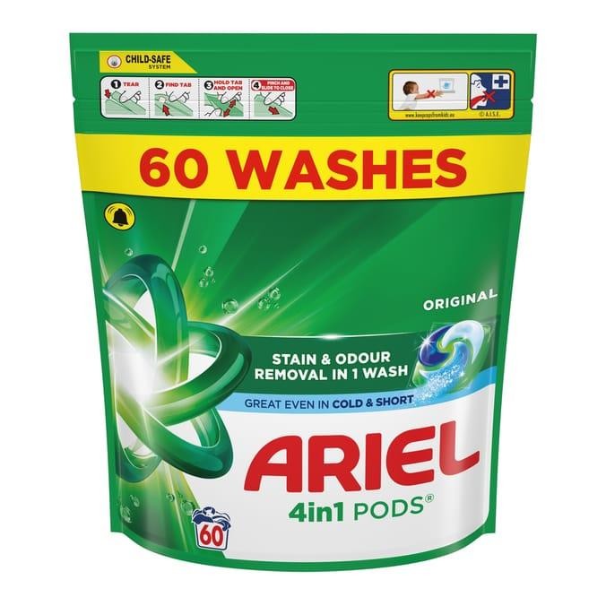 Ariel 4 in1 Pods Washing Capsules Original 60 Washes