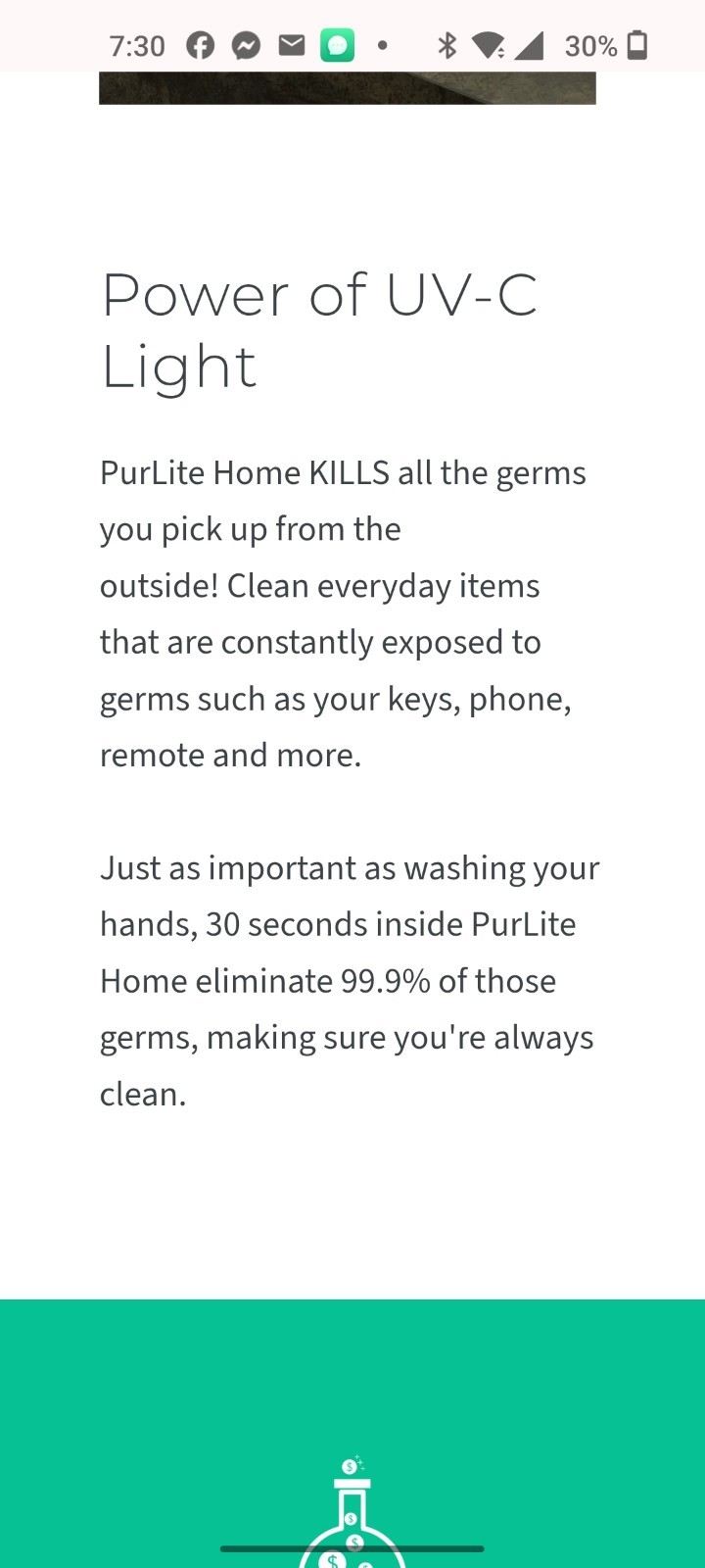 Purlite UV-C Home Sanitizer PL300G Gray