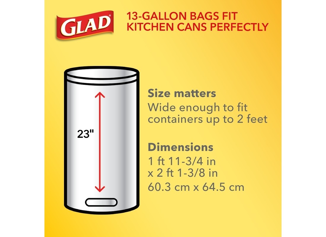 Tall Kitchen Bags 13 gal Lavender Scent Drawstring 40 pk 0.78 mil White