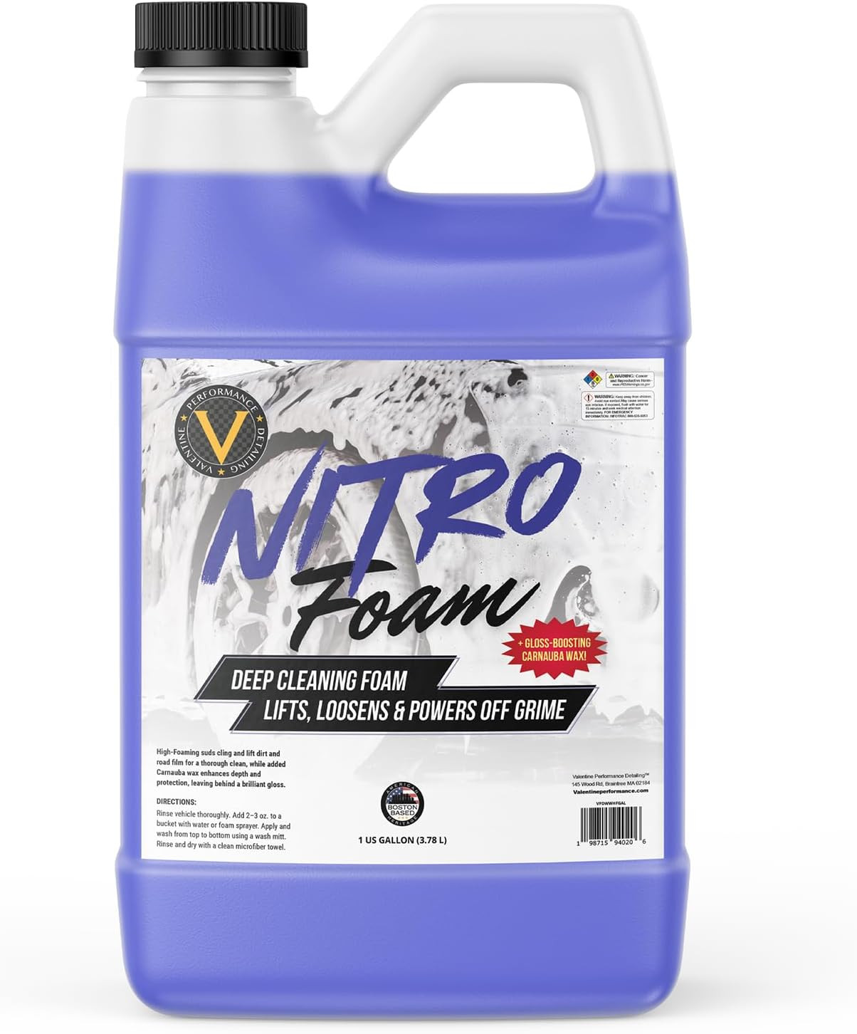 VPD Deep Cleaning Car Wash Soap with Carnauba Wax 1 Gallon Nitro Foam – High Foa