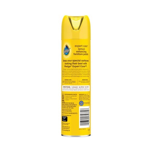 Pledge Furniture Polish, Lemon Scent, 9.7 oz Aerosol Spray