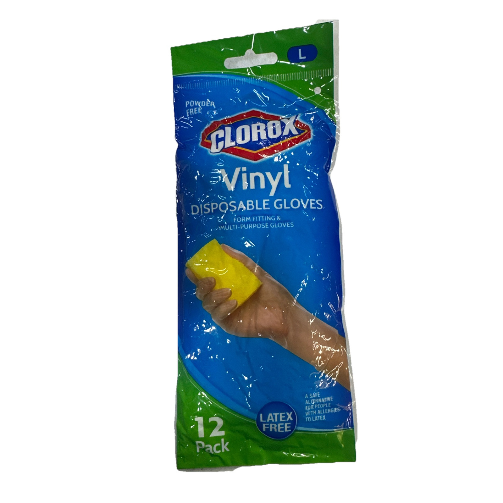 Lot Of 4! Clorox Disposable Vinyl Gloves Latex Free, 12 Count Pack, Large