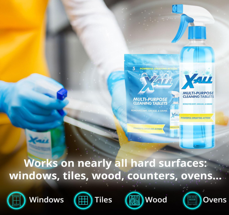 Multi-Purpose Cleaner Spray Bottle with 5 Cleaning Tablets Refill
