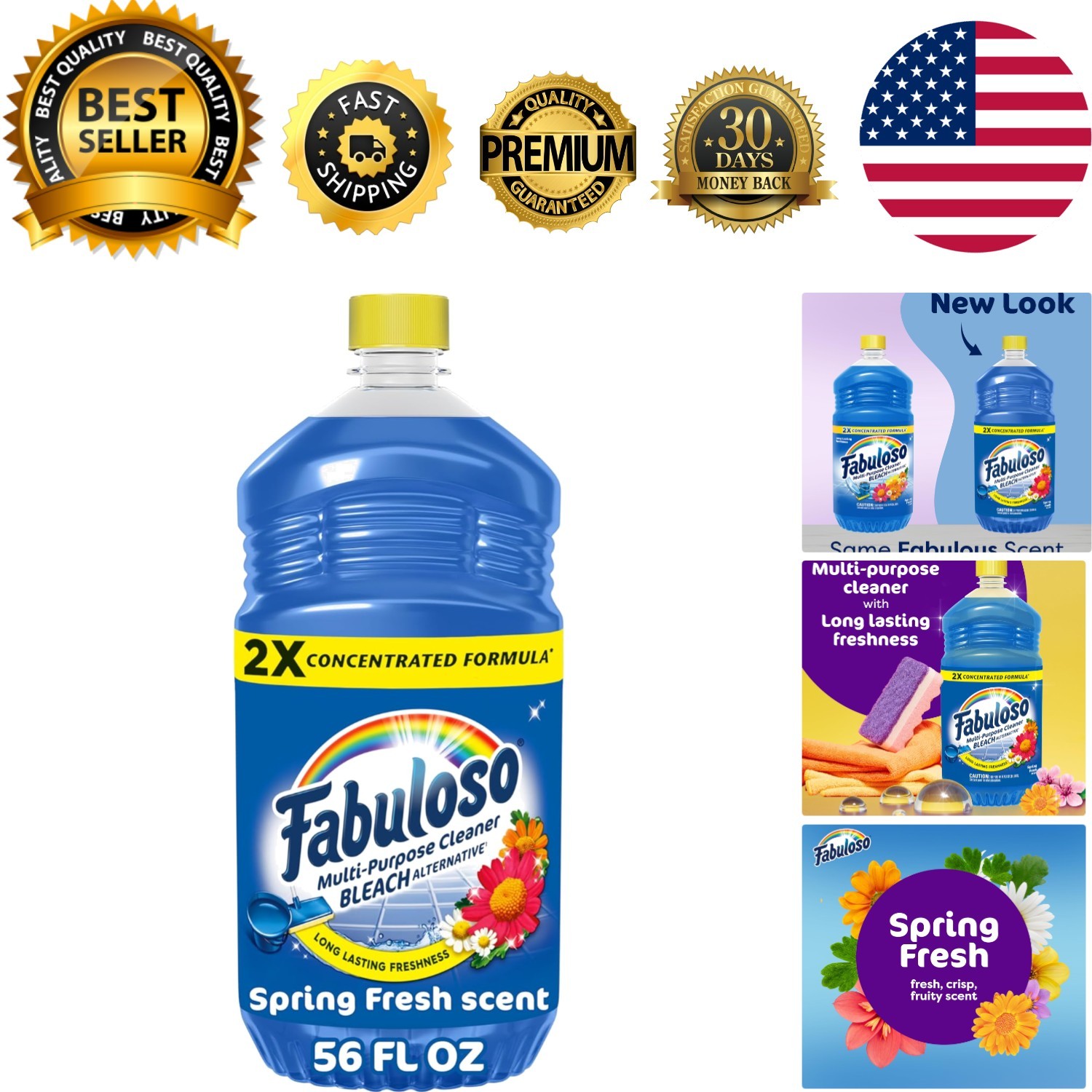 56oz Spring Fresh Multi-Purpose Floor Cleaner – No Rinse, Residue Free Formula