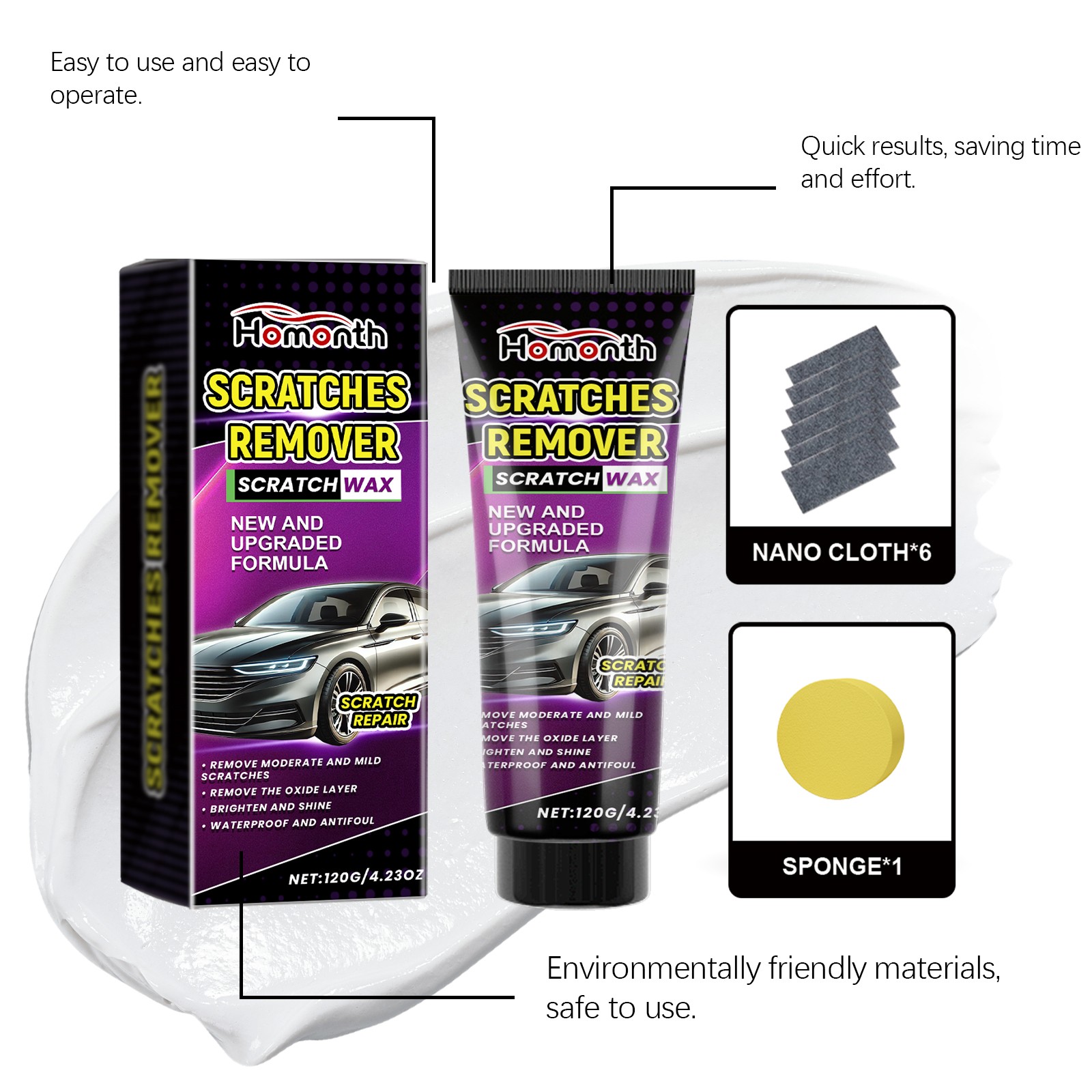 Scratch Repair Kit – Car Paint Scratch Remover with Nano Technology Paste