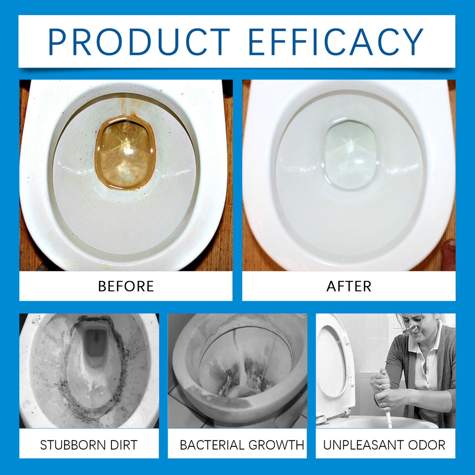 Splash Foam Toilet Bowl Stains Cleaner Powder Remove Odors and Stains-