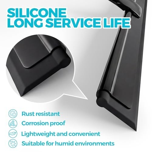 12″ Shower Squeegee 2-Pack – Stainless Steel, Black for Glass, Tiles, Windows &