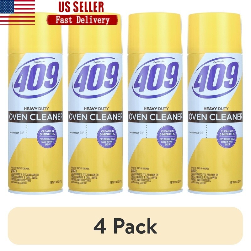 Heavy Duty Oven Cleaner Lemon Scent Powerful Grease Remover 4 Pack 14.5oz New