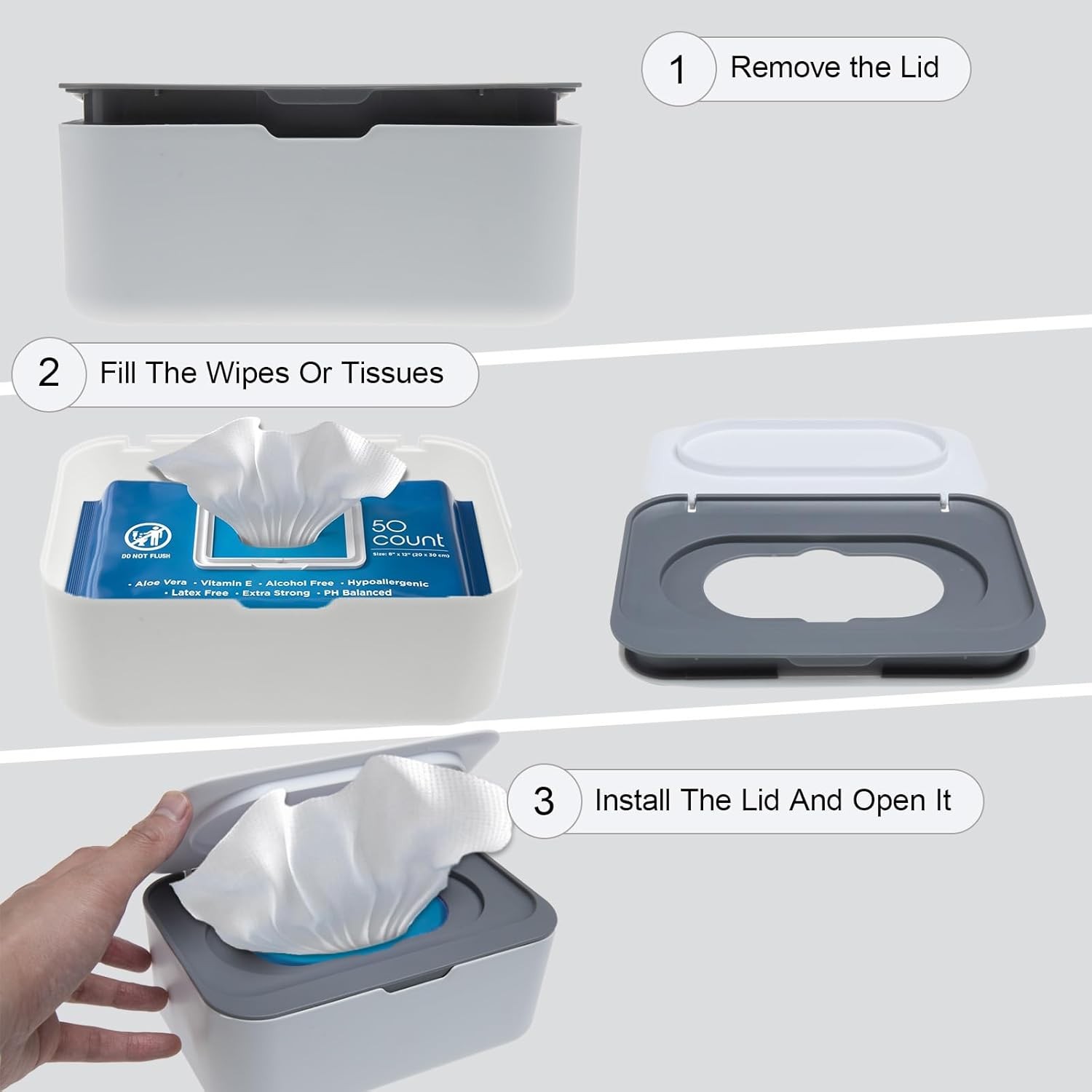 Flushable Wipes Dispenser Compatible W/ Cottonelle Wipe Holder Bathroom W/
