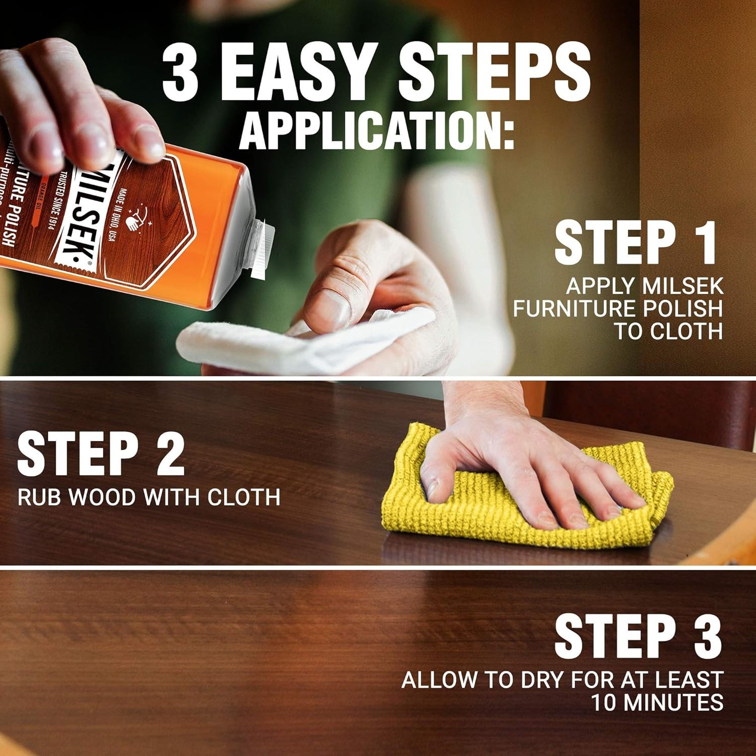 4 Pack Orange Oil Furniture Polish & Cleaner, 12 oz – Multi-Surface Use