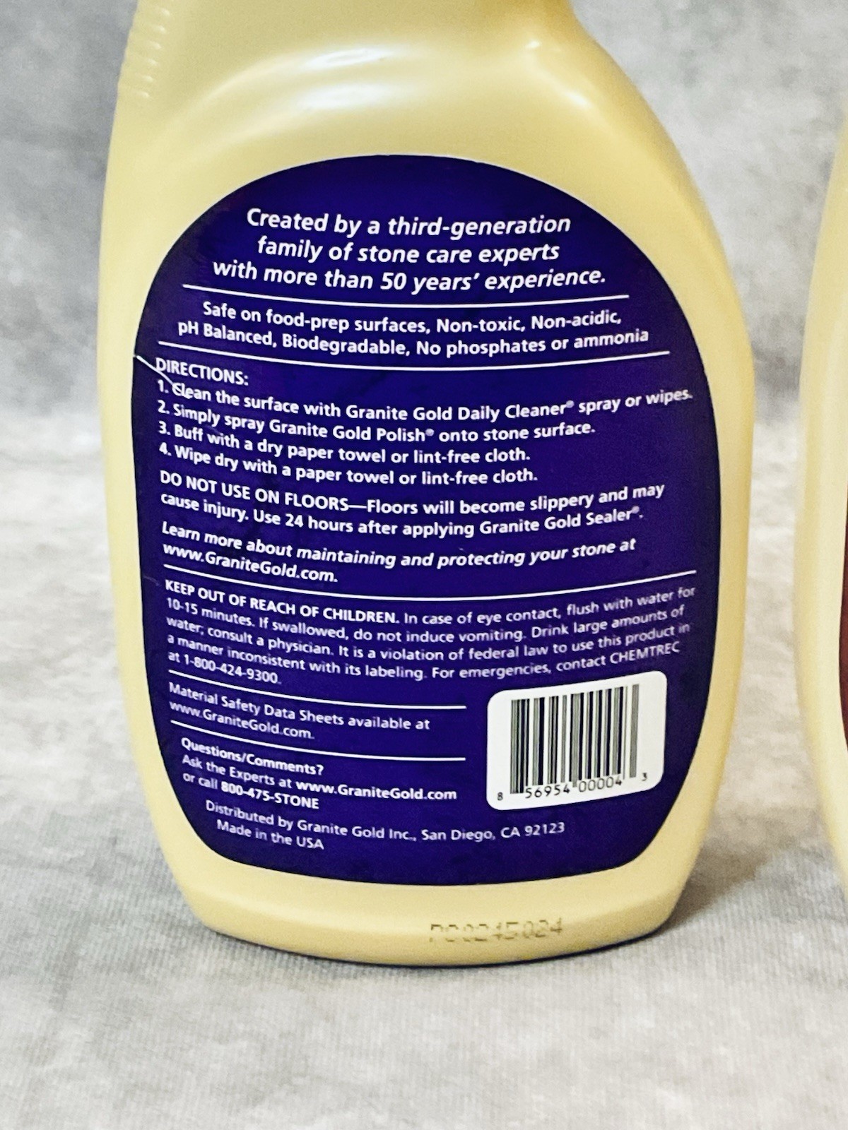 GRANITE GOLD STONE CARE PRODUCTS POLISH & SEALER 24 FL OZ