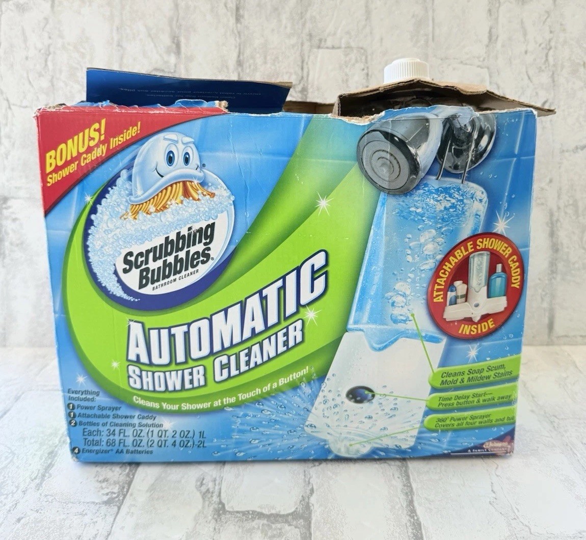 Scrubbing Bubbles Automatic Shower Cleaner Kit Shower Caddy 2 Refills