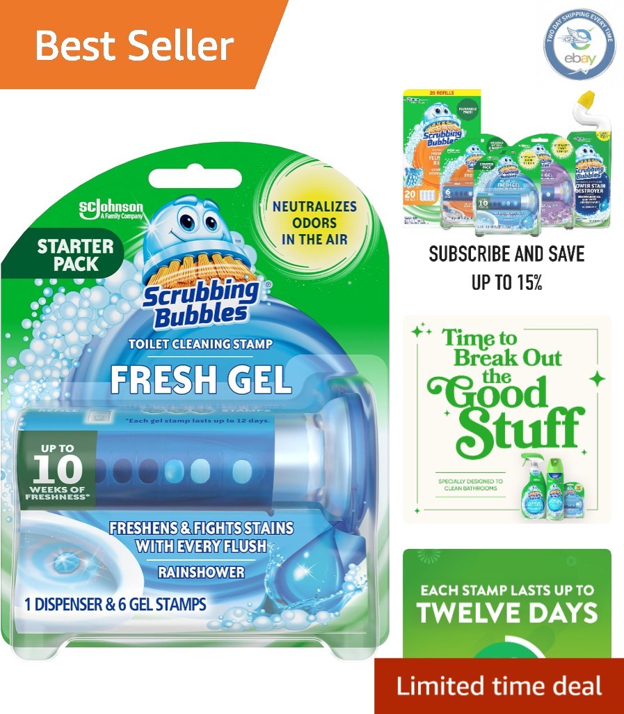 Scrubbing Bubbles Fresh Gel Toilet Bowl Cleaning Stamps for 12 Days of Freshness