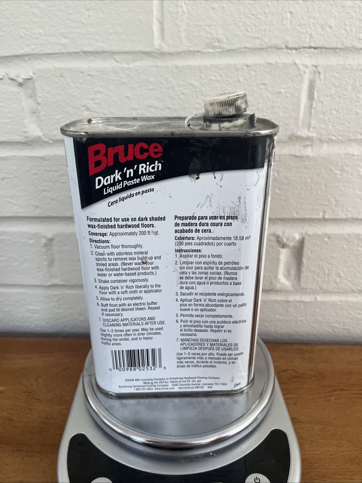 Bruce Liquid Paste Wax With Cleaner Dark & Rich 32 fl oz Wood Floors Dark Shaded