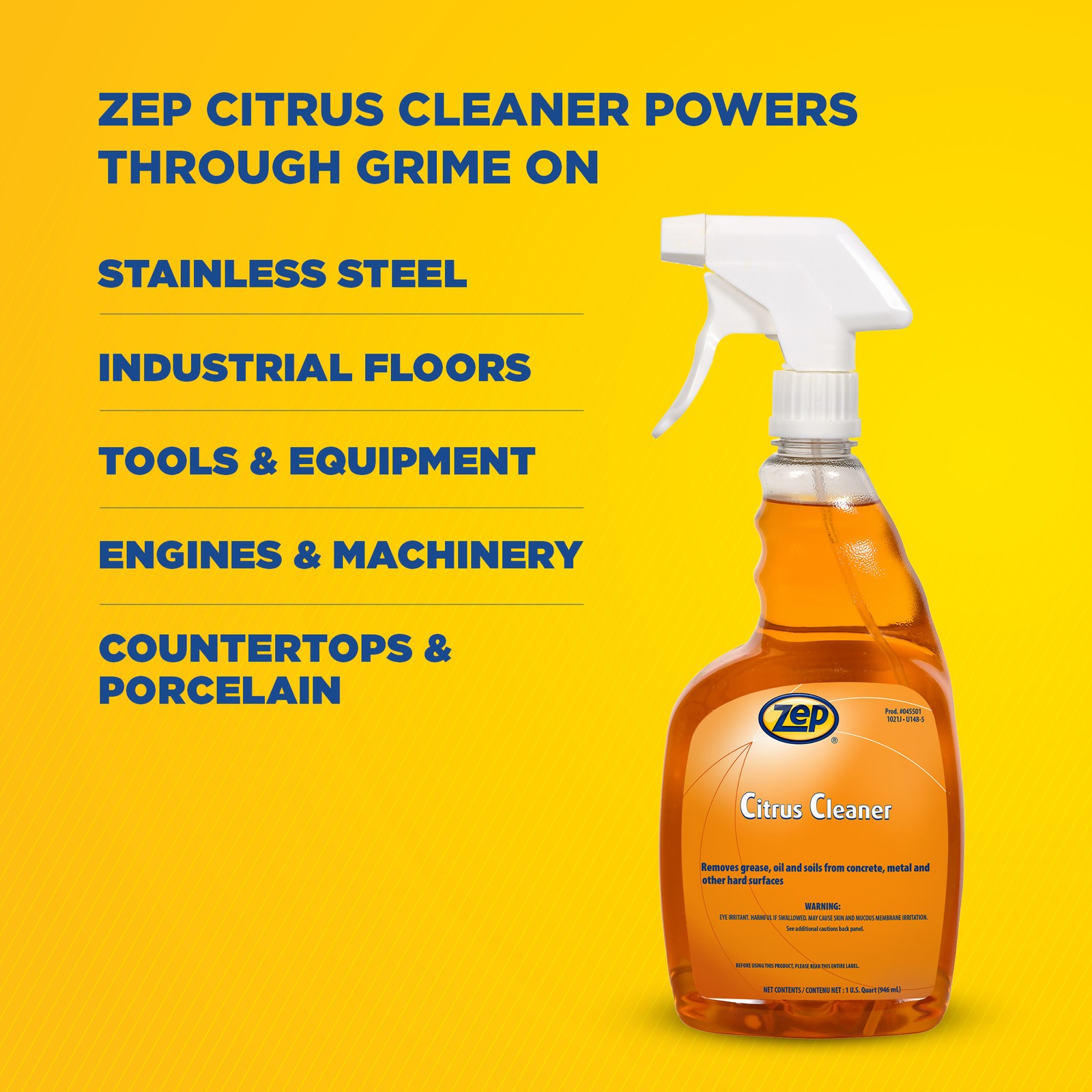 Zep Citrus Cleaner – 32 Ounce (Case of 12) 45501 – Removes Grease, Oil, and
