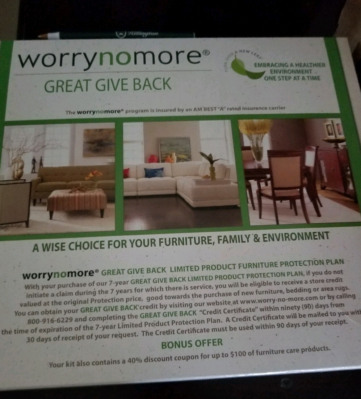 NEW WORRYNOMORE Furniture Cleaning & Protection Kit Microfiber Leather Wood