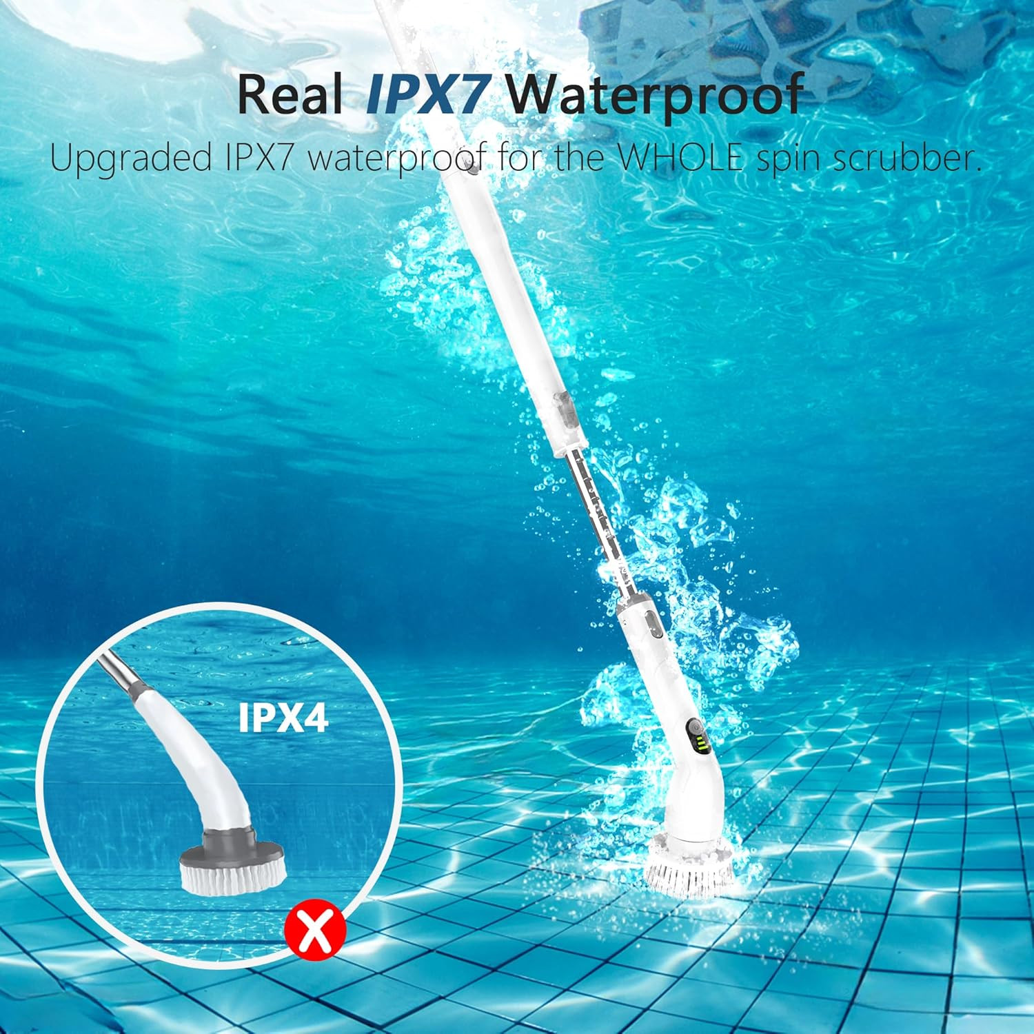 Electric Spin Scrubber, 2024 New Full-Body IPX7 Waterproof Cordless Bathroom Scr