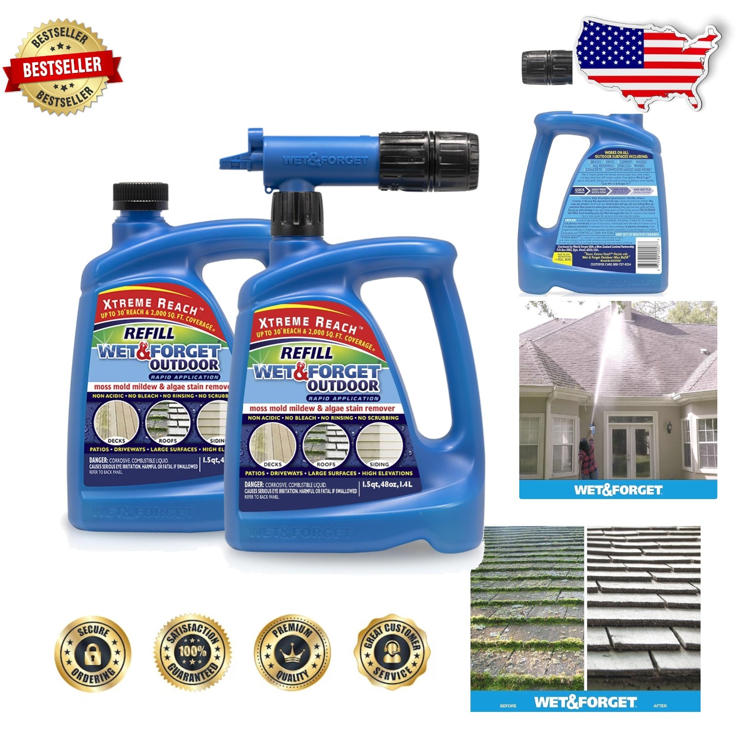 Outdoor Cleaner Xtreme Hose End 96oz 2pk Multi-Surface Stain Remover