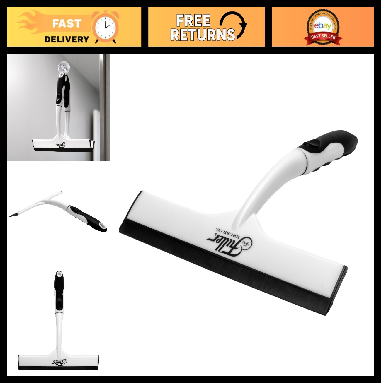 Easy Grip Handheld Squeegee for Shower, Windows, Mirrors & Windshields – Comfort