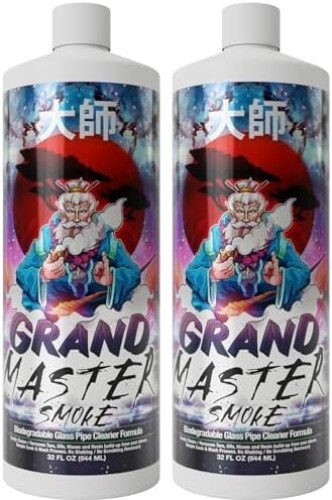GRAND MASTER SMOKE (64oz bundle) SOAK & WASH BIODEGRADABLE BONG CLEANER /Glas…