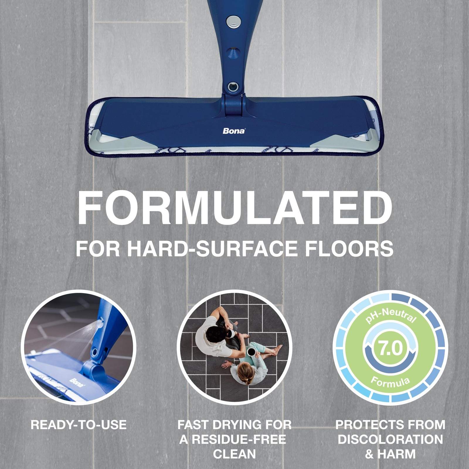 Bona Multi Surface Floor Cleaner Refill 128 fl oz Lemon Mint Residue Free Floor