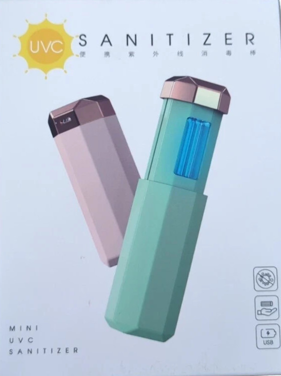 Portable Sanitizer Lamp Mini Battery Disinfectant UVC Light USB Charge WHITE New