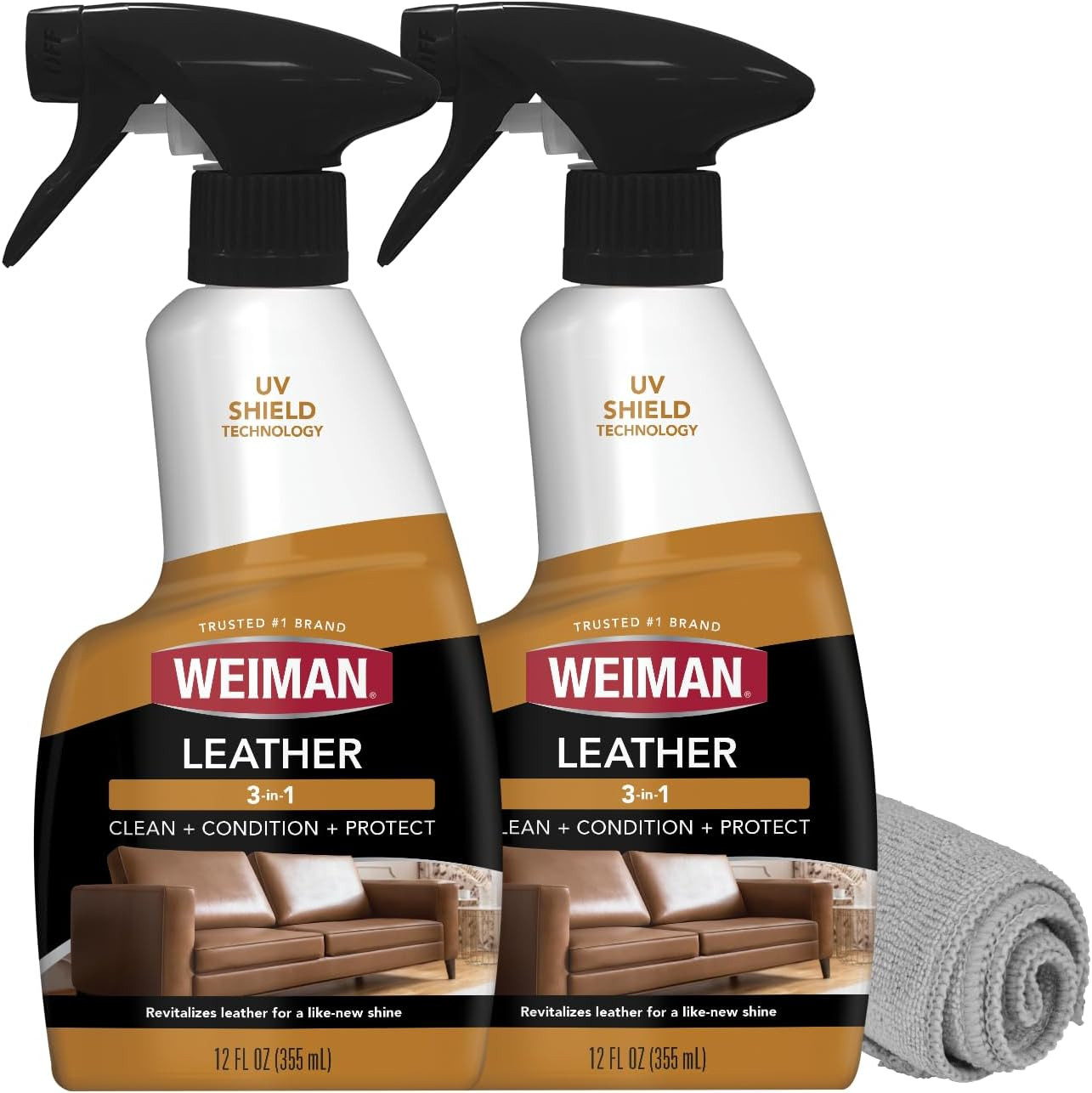 Leather Cleaner and Conditioner for Furniture – 12 Ounce – 2 Pack – Ultra Violet