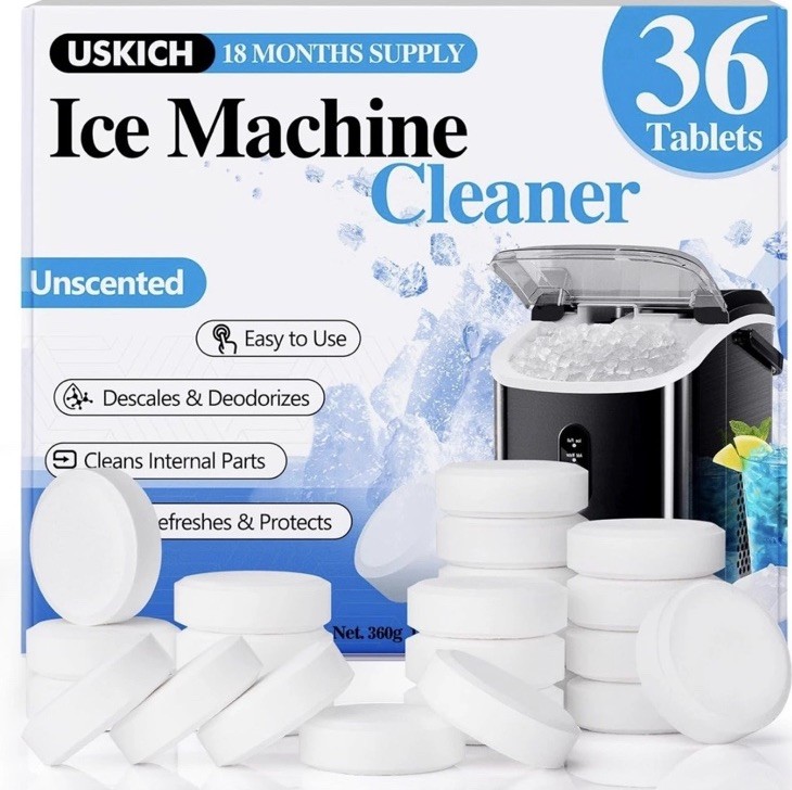 72TABLETS Ice Machine Cleaner Descaler Gentle Household Cleaning&Descaling Sheet