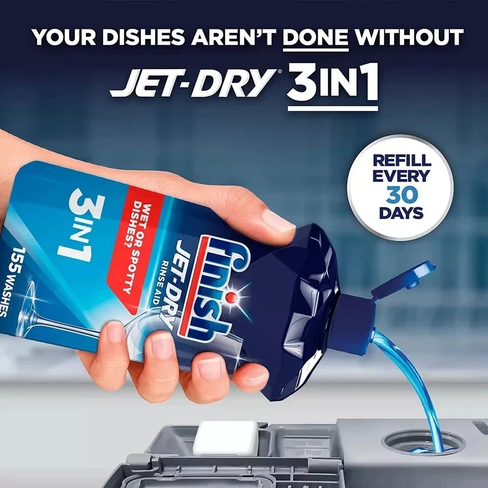 Jet-Dry Rinse Aid Dishwasher Rinse Agent & Drying Agent 845 Fl Oz Pac