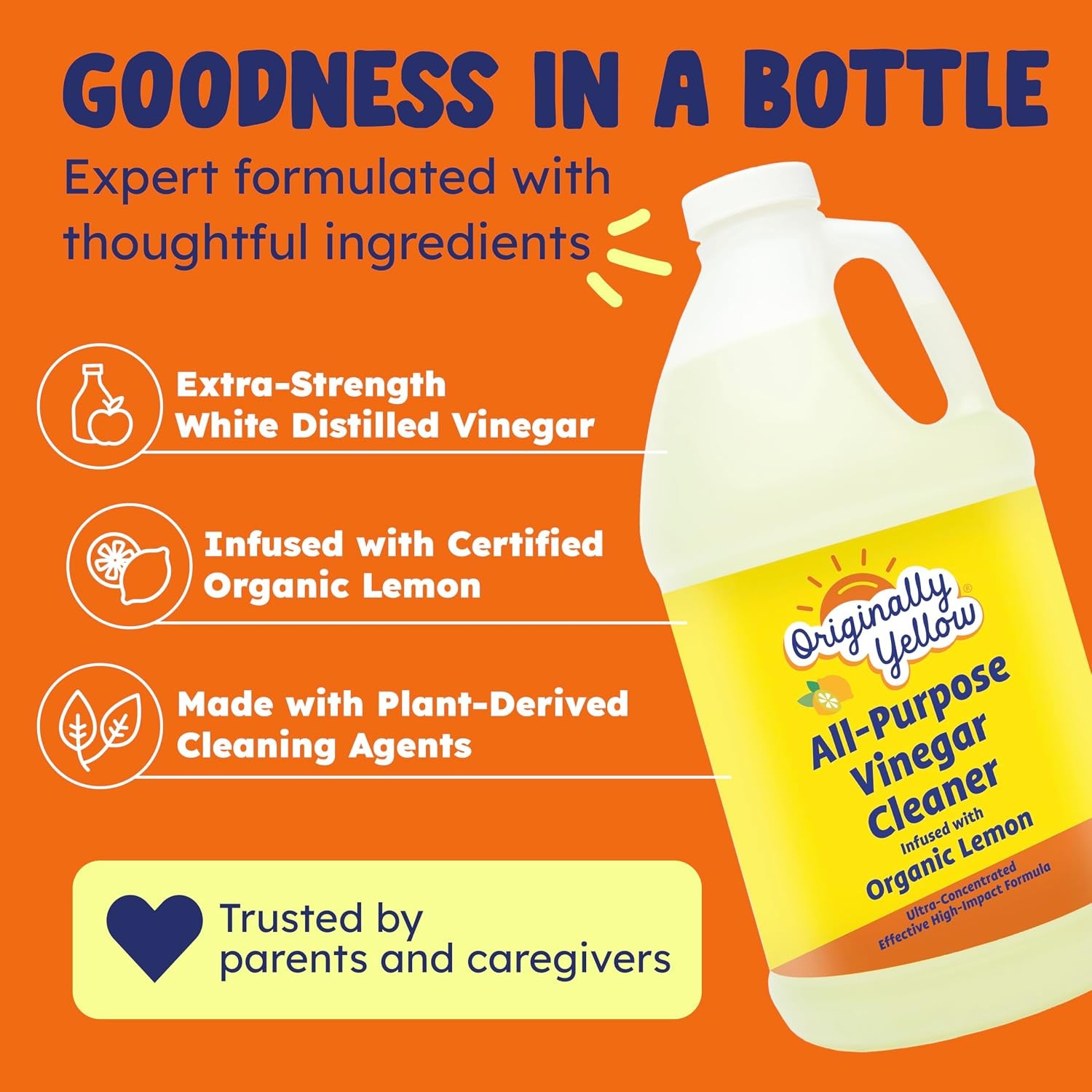 Originally Yellow Lemon White Vinegar For Cleaning Purpose | USA Made All Purpos