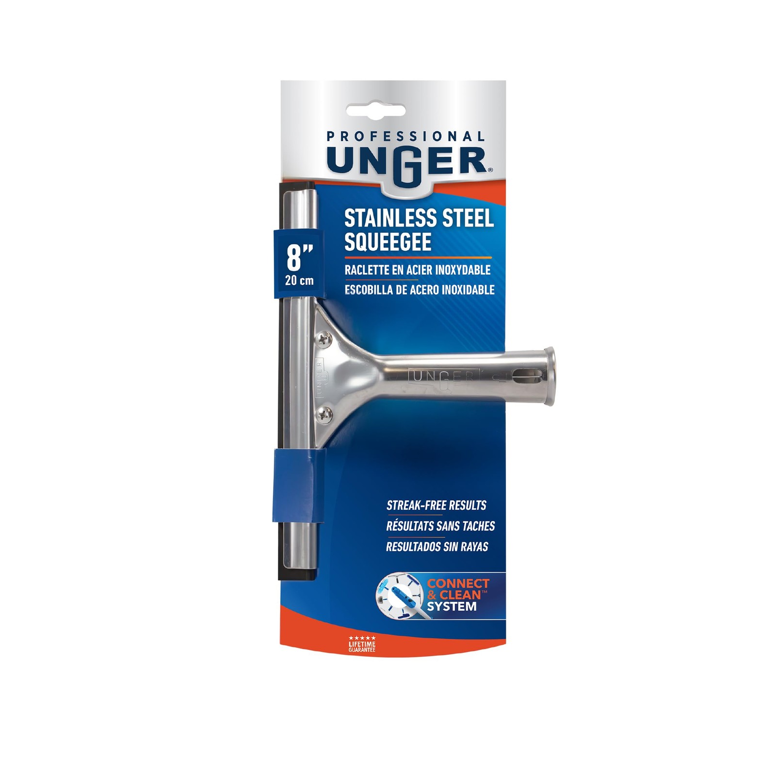Unger Professional 12″ Glass Squeegee Silver Streak Free Window Cleaning Tool