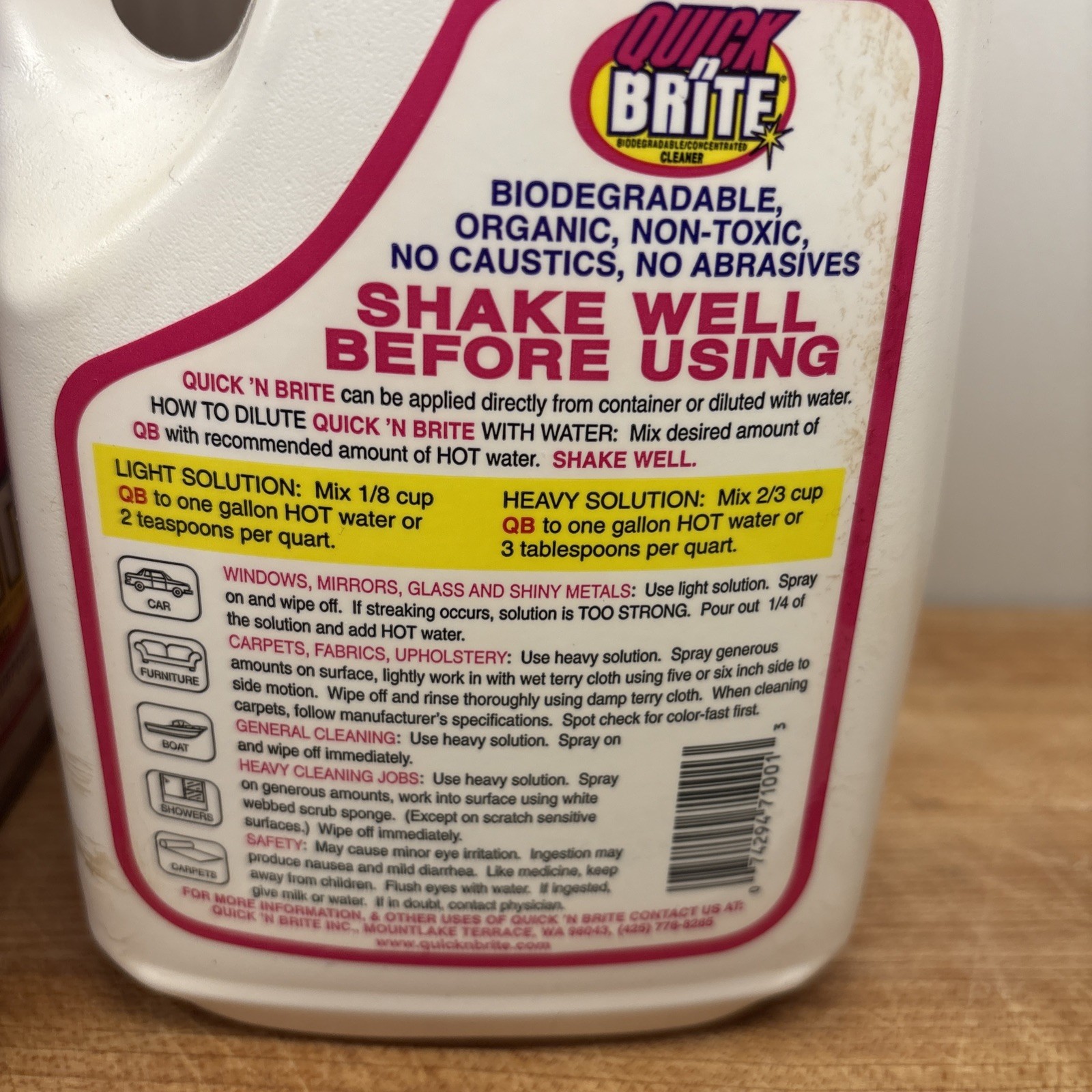 Quick ‘n Brite All-Purpose Liquid Cleaner 64oz Concentrate VTG – 1999