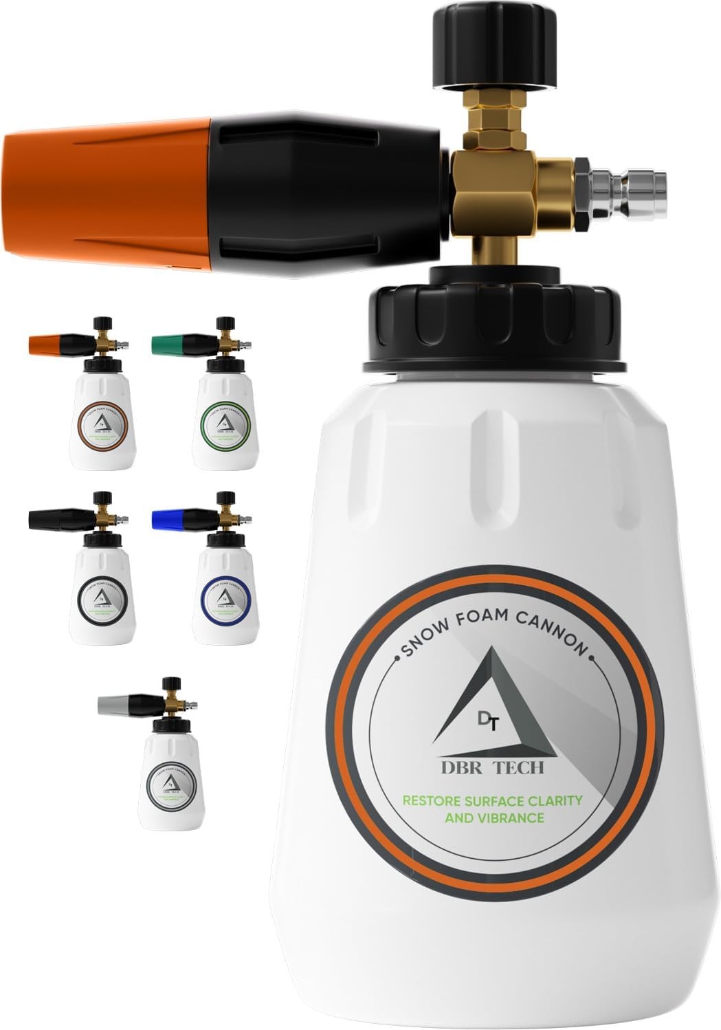 Foam Cannon for Pressure Washer, 1.1mm Orifice, 1000-4000 PSI, 1/4 Inch-Orange